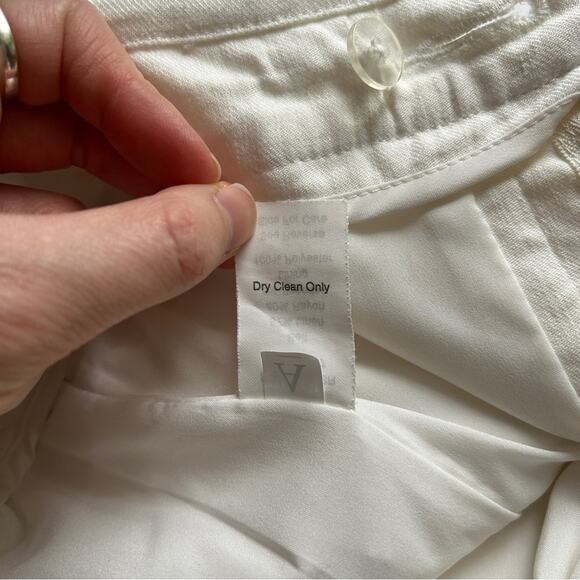 CAbi Off-White Linen Blend Wide Leg Mid-Rise Pants Slacks Trousers Size 10 - Picture 12 of 12